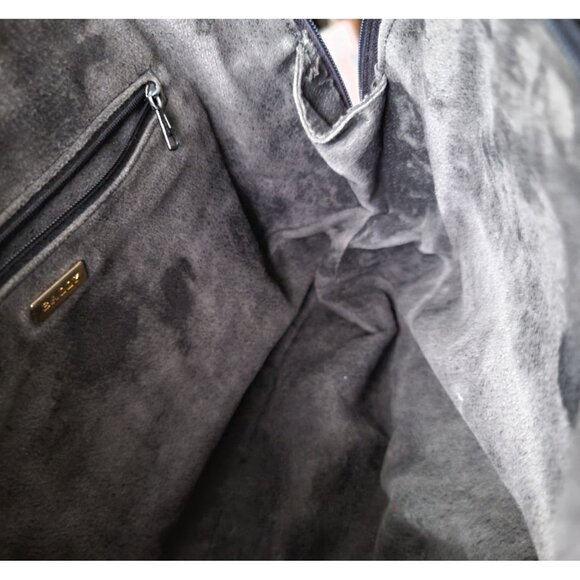 Vtg Bally Doctor Bag Purse Black Croc Embossed Leather Goldtone Trim Crossbody - Picture 11 of 16